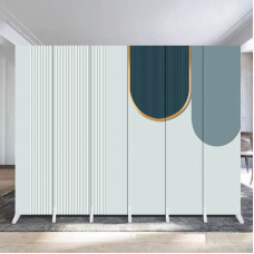 Double Side Light Luxury Room Divider Foldable Mobile Screen