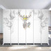Double Side Light Luxury Room Divider Foldable Mobile Screen