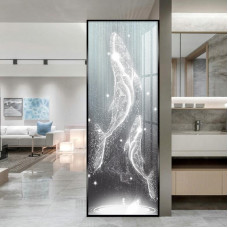 Modern Minimalist Art Glass Partition Entrance Wall Background for Hall Privacy Blocking Luxury