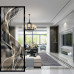 Minimal Luxury Glass Screen Partition Living Room Entrance Narrow Bathroom Half Wall Partition