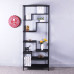 Retro Living Room Floor Shelf Solid Wood Separator Iron Cafe Multilayer Shelf Partition