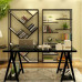 Creative Iron Solid Wood Bookshelves Screens Partition Storage Racks