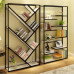Creative Iron Solid Wood Bookshelves Screens Partition Storage Racks