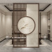 Chinese Wooden Screen Partition Entrance Block Living Room Separate Hotel Restaurant Circular Grille Lattice Filigree Screen