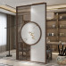 Chinese Wooden Screen Partition Entrance Block Living Room Separate Hotel Restaurant Circular Grille Lattice Filigree Screen