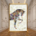 Lightly Luxurious Abstract Fabric Horse Metal Screen Decoration Living Room Foyer Room Partition Aluminum Alloy Small Apartment