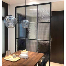 Scandinavian Luxury Long Rainbow Glass Foyer Dining Room Living Room Iron Partition Wall Simple Modern Stainless Steel Screen