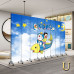 Folding Screen Divider Home Kids Room Fabric Carton Background Wall