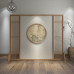 Modern Chinese Screen Partition Living Room Double Embroidered Wooden Grille Entryway