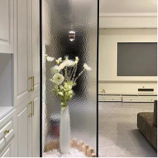 White Water Ripple Oil Painting Steel Art Glass Partition Screen Parlor Entrance Bathroom Half Wall