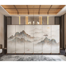 Modern Foldable Customizable Wooden Divider Screen for Living Room Hotel