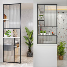 Modern Minimalistic Iron Screen Wall Shelf With Sink Divider For Luxury Styled Foyer Hallway