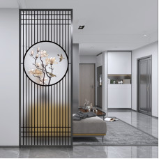 Modern Chinese Art Glass Living Room Entrance Partition