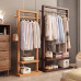 Wooden Free Standing Closet Rack Bedroom Living Room Modern Chinese Style