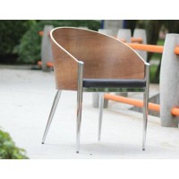 King Costes Coffee Chair In Real Leather With Electroplating Legs