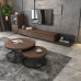 Modern Luxury Minimalist Teak TV Console Set for Small Living Room Modern Luxury Minimalist Teak TV Console Set for Small Living Room