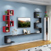 Modern Chinese Style TV Wall Unit Living Room Decor Shelf Rack