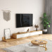 Scandinavian TV Cabinet Tea Table Combo Minimal Luxury Small Apartment Cabinet Natural Wood Expandable TV Stand