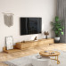 Scandinavian TV Cabinet Tea Table Combo Minimal Luxury Small Apartment Cabinet Natural Wood Expandable TV Stand