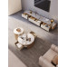 Italian Luxury Marble TV Cabinet Tea Table Set Small Living Room Modern Minimalist Designer Style TV Stand Italian Luxury Marble TV Cabinet Tea Table Set Small Living Room Modern Minimalist Designer Style TV Stand
