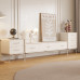 White Lacquer TV Cabinet Tea Table Combination Compact Living Room