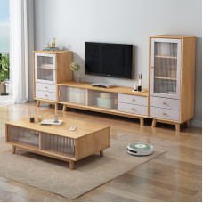 Modern Wooden TV Cabinet Set