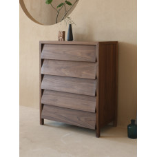 Nordic Slanted FiveDrawer Walnut Storage Cabinet Nordic Slanted FiveDrawer Walnut Storage Cabinet