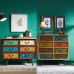 Wooden American Colorful Dresser Bedside TV Cabinet Storage Cabinet Retro Living Room Hall Foyer Cabinet Wooden American Colorful Dresser Bedside TV Cabinet Storage Cabinet Retro Living Room Hall Foyer Cabinet