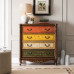American Solid Wood Painted Multifunction Storage Cabinets Bedroom Five Drawers Living Room Large Three Drawers