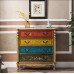American Solid Wood Painted Multifunction Storage Cabinets Bedroom Five Drawers Living Room Large Three Drawers