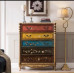 American Solid Wood Painted Multifunction Storage Cabinets Bedroom Five Drawers Living Room Large Three Drawers