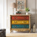 American Solid Wood Painted Multifunction Storage Cabinets Bedroom Five Drawers Living Room Large Three Drawers