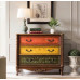 American Solid Wood Painted Multifunction Storage Cabinets Bedroom Five Drawers Living Room Large Three Drawers