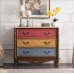 American Solid Wood Painted Multifunction Storage Cabinets Bedroom Five Drawers Living Room Large Three Drawers