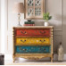 American Solid Wood Painted Multifunction Storage Cabinets Bedroom Five Drawers Living Room Large Three Drawers