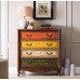 American Solid Wood Painted Multifunction Storage Cabinets Bedroom Five Drawers Living Room Large Three Drawers