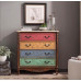 American Solid Wood Painted Multifunction Storage Cabinets Bedroom Five Drawers Living Room Large Three Drawers