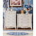 European Five Drawer Bedroom Side Cabinet Luxury Solid Wood Six Drawer Storage White Lacquer Living Room Wall Cabinet