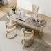 Light luxury rock plank desk boss office computer desk study room writing desk minimalist beauty consultation reception desk chairs Light luxury rock plank desk boss office computer desk study room writing desk minimalist beauty consultation reception desk chairs