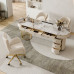 Light luxury rock plank desk boss office computer desk study room writing desk minimalist beauty consultation reception desk chairs Light luxury rock plank desk boss office computer desk study room writing desk minimalist beauty consultation reception desk chairs