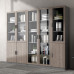 Wood Office File Cabinet modern minimalistic glass door floor storage cabinet