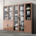 Wood Office File Cabinet modern minimalistic glass door floor storage cabinet
