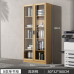 Wood Office File Cabinet modern minimalistic glass door floor storage cabinet
