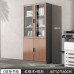 Wood Office File Cabinet modern minimalistic glass door floor storage cabinet