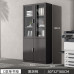 Wood Office File Cabinet modern minimalistic glass door floor storage cabinet