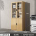 Wood Office File Cabinet modern minimalistic glass door floor storage cabinet
