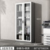 Wood Office File Cabinet modern minimalistic glass door floor storage cabinet