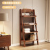 Scandinavian Walnut Wood Bookshelf Storage Rack for Living Room Balcony