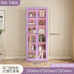 Home Steel Bookcase With Glass Door Display Cabinet Bookshelf