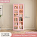 Home Steel Bookcase With Glass Door Display Cabinet Bookshelf